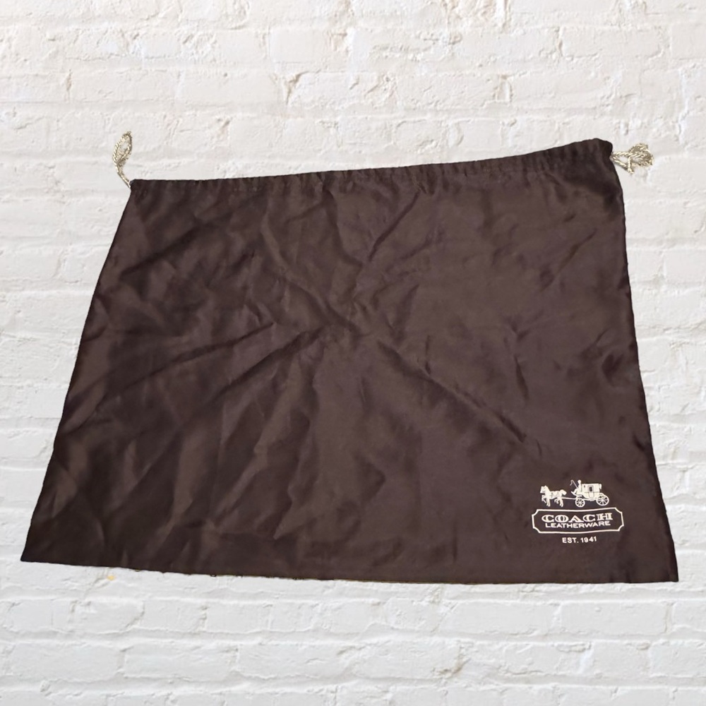 Like 🆕 Coach 24” x 19” vintage satin brown large drawstring dust bag